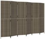 vidaXL szürke 6-paneles polyrattan térelválasztó (365354) (365354)