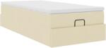 vidaXL oszmán ágykeret matraccal krém 100x200cm szövet (3311090) (3311090)