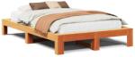 vidaXL viaszbarna tömör fenyőfa ágy matrac nélkül 120 x 190 cm (3308752) (3308752)
