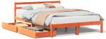 vidaXL viaszbarna tömör fenyőfa ágy matrac nélkül 120 x 190 cm (3301552) (3301552)