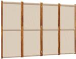 vidaXL 4 paneles tópszínű térelválasztó 280 x 180 cm (4003364) (4003364)