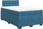 vidaXL sötétkék bársony rugós ágy matraccal 120x190 cm (3286274) (3286274)