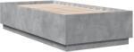 vidaXL betonszürke szerelt fa ágykeret 100 x 200 cm (3209719) (3209719)