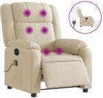 vidaXL krémszínű szövet dönthető elektromos masszázsfotel (3205199) (3205199)
