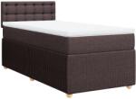 vidaXL sötétbarna szövet rugós ágy matraccal 90 x 190 cm (3287328) (3287328)