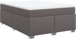 vidaXL szürke műbőr rugós ágy matraccal 160 x 200 cm (3285219) (3285219)