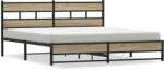 vidaXL sonoma tölgy színű fém ágykeret matrac nélkül 200 x 200 cm (3308502) (3308502)