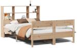 vidaXL tömör fenyőfa könyvespolcos ágy matrac nélkül 150 x 200 cm (3322984) (3322984)