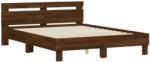 vidaXL barna tölgy színű szerelt fa ágykeret fejtámlával 140x190 cm (3207440) (3207440)