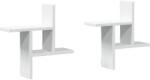 vidaXL 2 db fehér szerelt fa fali polc 38 x 12 x 38 cm (853245) (853245)