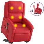 vidaXL piros műbőr dönthető masszázs- és állófotel (3204238) (3204238)