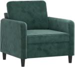 vidaXL sötétzöld bársony kanapéfotel 60 cm (359424) (359424)