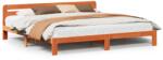 vidaXL viaszbarna tömör fenyőfa ágy matrac nélkül 200 x 200 cm (855563) (855563)