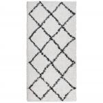 vidaXL krém és fekete hosszú szálú bozontos modern szőnyeg 100x200 cm (375364) (375364)
