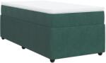 vidaXL sötétzöld bársony rugós ágy matraccal 90 x 200 cm (3285617) (3285617)