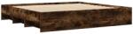 vidaXL füstös tölgyszínű szerelt fa ágykeret 180 x 200 cm (3295636) (3295636)