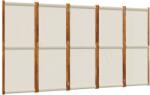 vidaXL világosszürke 5 paneles térelválasztó 350 x 180 cm (4003357) (4003357)