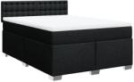 vidaXL fekete szövet rugós ágy matraccal 160x200 cm (3285955) (3285955)