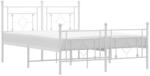 vidaXL fehér fém ágykeret fej- és lábtámlával 140x200 cm (374407) (374407)