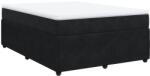 vidaXL fekete bársony rugós ágy matraccal 140 x 190 cm (3285640) (3285640)