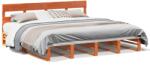 vidaXL viaszbarna tömör fenyőfa ágy matrac nélkül 180 x 200 cm (3302305) (3302305)