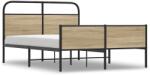 vidaXL ágykeret matrac nélkül 135x190 cm sonoma tölgyfa műfa (4100391) (4100391)