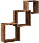vidaXL antik fa színű szerelt fa fali kocka polcok 68x15x68 cm (855814) (855814)