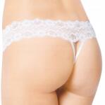 SoftLine Fehér csipkés tanga 2456 nyitott ülep résszel S/m Softline (Soft Line 2456)