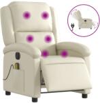 vidaXL krémszínű műbőr elektromos dönthető masszázsfotel (3204220) (3204220)