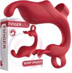 Boss Series G-pont és klitoriszkörnyéki stimulátor ujjra húzható, Usb, Piros Boss