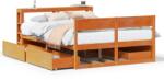 vidaXL viaszbarna tömör fenyőfa ágy matrac nélkül 160 x 200 cm (3306377) (3306377)