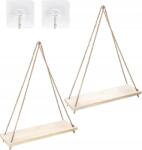  Fa falra akasztható polcok, 2 db-os szett boho stílusban 30x1x15cm (89566565464598)