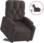 vidaXL elektromos felállást segítő sötétbarna szövet dönthető fotel (3204739) (3204739)