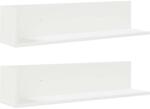 vidaXL 2 db fehér szerelt fa fali polc 75 x 16, 5 x 16, 5 cm (860031) (860031)