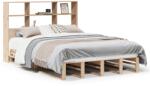 vidaXL tömör fa könyvespolcos ágy matrac nélkül 150 x 200 cm (3323923) (3323923)
