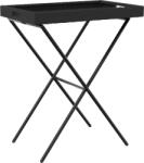 vidaXL fekete összecsukható polyrattan tálcaasztal 65 x 40 x 75 cm (365127) (365127)