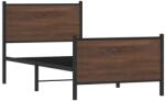 vidaXL barna tölgy színű fém ágykeret fej- és lábtámlával 107 x 203 cm (4007779) (4007779)