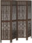 vidaXL 4 paneles sötétbarna tömör császárfa térelválasztó (358657) (358657)