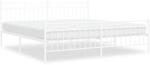 vidaXL fehér fém ágykeret fej- és lábtámlával 193 x 203 cm (373764) (373764)