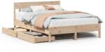 vidaXL tömör fenyőfa ágy matrac nélkül 140 x 190 cm (3301878) (3301878)