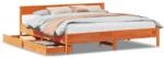 vidaXL viaszbarna tömör fenyőfa ágy matrac nélkül 180 x 200 cm (3301742) (3301742)