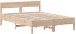 vidaXL tömör fenyőfa ágykeret fejtámlával 120 x 190 cm (842774) (842774)