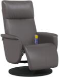 vidaXL szürke műbőr dönthető masszázsfotel lábtartóval (356555) (356555)