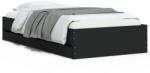 vidaXL fekete szerelt fa ágykeret fiókokkal 100 x 200 cm (3207288) (3207288)