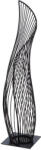  Óriási méretű, modern, drótvázas, hullám formájú fekete színű fém szobor - 57 cm