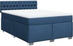 vidaXL kék szövet rugós ágy matraccal 160 x 200 cm (3285952) (3285952)