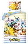 Halantex Pamut lepedők 140x200 + 70x90 cm - Pokemon - Pikachu és Eevee (H-POK322BL)