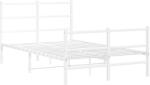 vidaXL fehér fém ágykeret fej- és lábtámlával 120 x 200 cm (355430) (355430)
