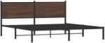 vidaXL barna tölgy színű fém ágykeret fejtámlával 160 x 200 cm (4007768) (4007768)