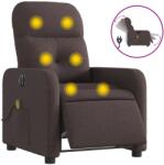 vidaXL sötétbarna szövet elektromos dönthető masszázsfotel (3206791) (3206791)